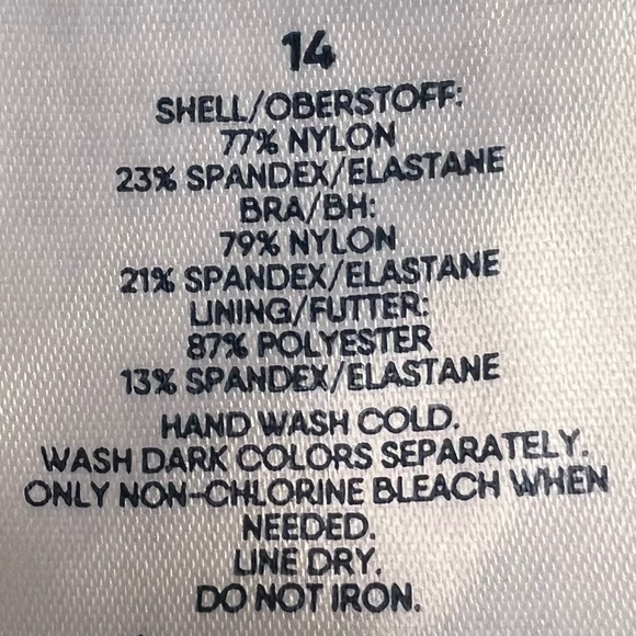 Lands' End Chlorine Resistant Square Neck Tankini Top Baltic Teal Palm Size 14 - Picture 6 of 17